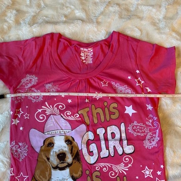- 2/$30 Sportswear Country Dog Tshirt Girls Size L NWT - Picture 3 of 7
